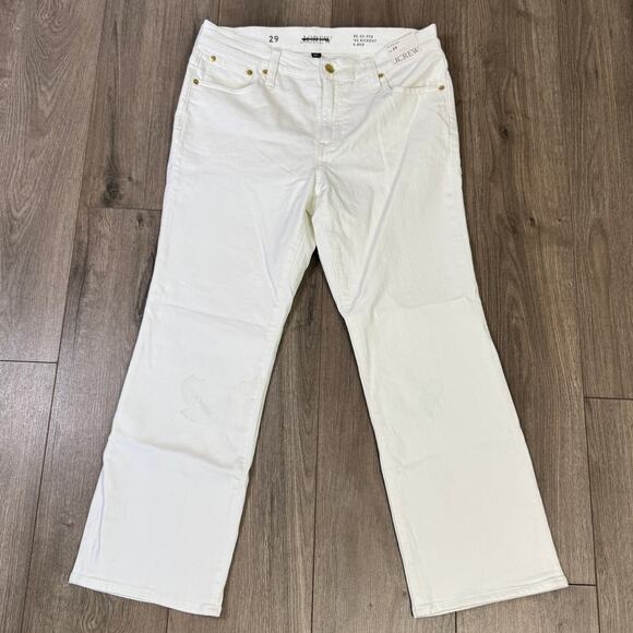 J.Crew '03 Kick Out Jeans WMNS 29 White Denim Mid Rise Stretchy 5-Pocket Zip Fly - Picture 3 of 8